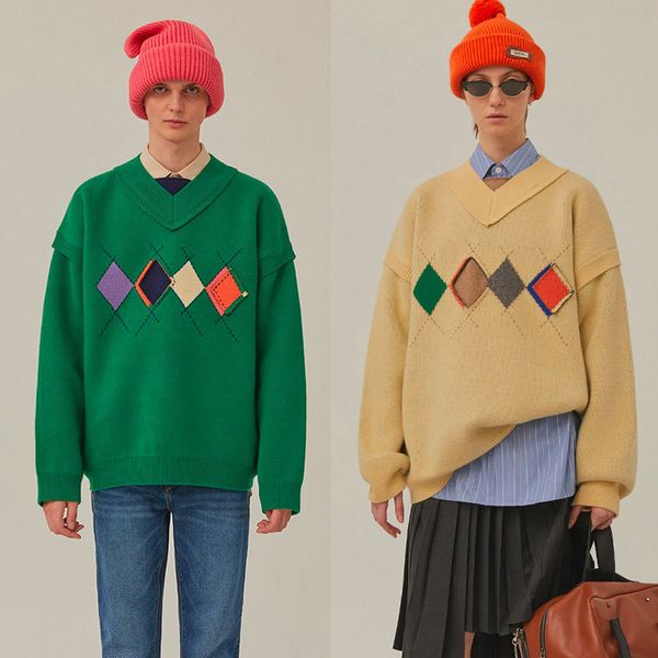 2021 new british college style ader error sweater men women v-neck plaid adererror sweatshirts knit mens clothes ggv9, White;black
2021 new british college style ader error sweater men women v-neck plaid adererror sweatshirts knit mens clothes ggv9, White;black