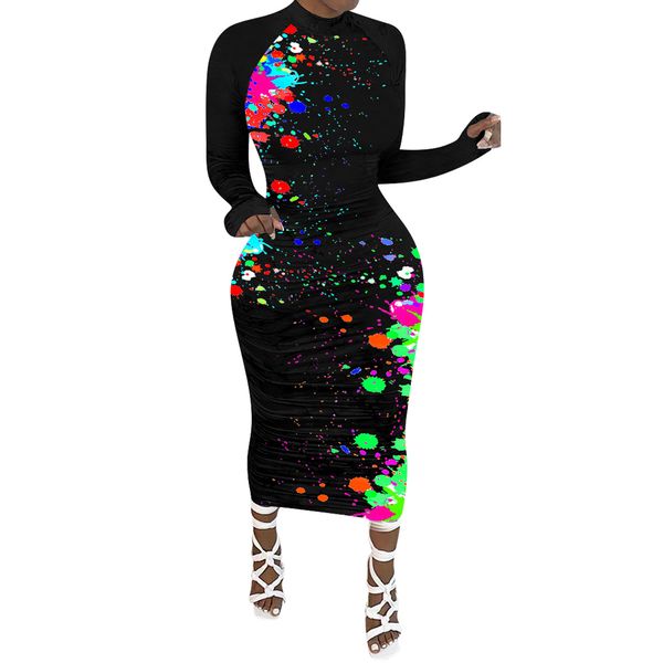 women colorful painting print maxi long dress office bodycon dress club night party maxi bandage dresses, White
women colorful painting print maxi long dress office bodycon dress club night party maxi bandage dresses, White