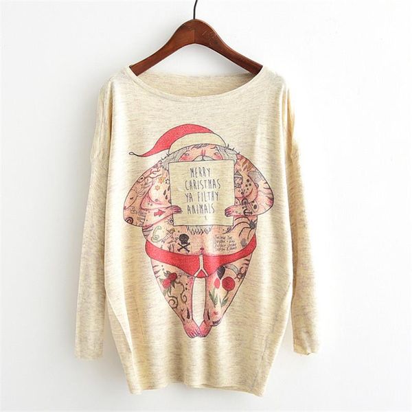 women's sweaters christmas ugly santa print harajuku loose oversize autumn winter fashion jumper female coat clothing, White;black
women's sweaters christmas ugly santa print harajuku loose oversize autumn winter fashion jumper female coat clothing, White;black