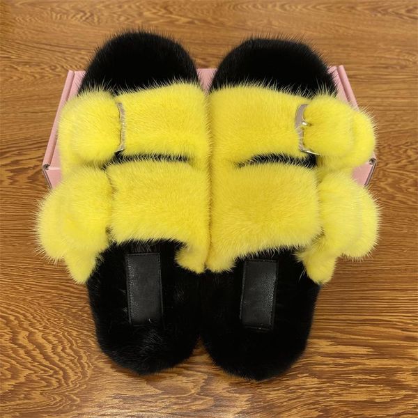 slippers european luxury real fur women mink two-color stitching customizable splicing color, Black
slippers european luxury real fur women mink two-color stitching customizable splicing color, Black