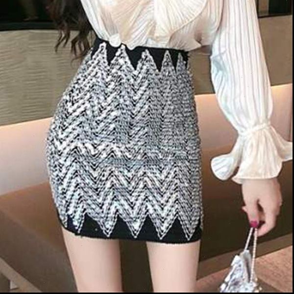 with glistening sequins high women skirt stretchable ripple pattern bottom wear famale short, Black
with glistening sequins high women skirt stretchable ripple pattern bottom wear famale short, Black