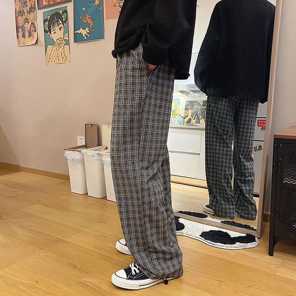 2021 spring summer plaid men's fashion retro casual men streetwear hip-hop straight wide-leg pants mens trousers 0mm7, Black
2021 spring summer plaid men's fashion retro casual men streetwear hip-hop straight wide-leg pants mens trousers 0mm7, Black