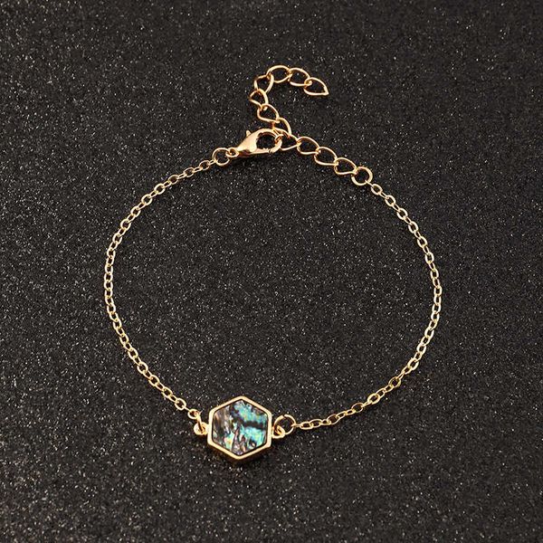 bz1028 fashion hand decoration creative simple single layer pendant personality geometric abalone bracelet female, Silver
bz1028 fashion hand decoration creative simple single layer pendant personality geometric abalone bracelet female, Silver