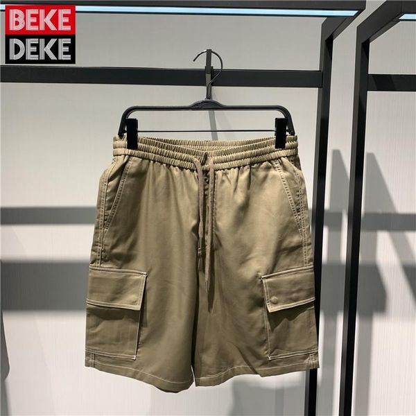 men's shorts men khaki cargo summer elastic waist drawstring loose casual multi-pockets outdoor beach knee length, White;black
men's shorts men khaki cargo summer elastic waist drawstring loose casual multi-pockets outdoor beach knee length, White;black