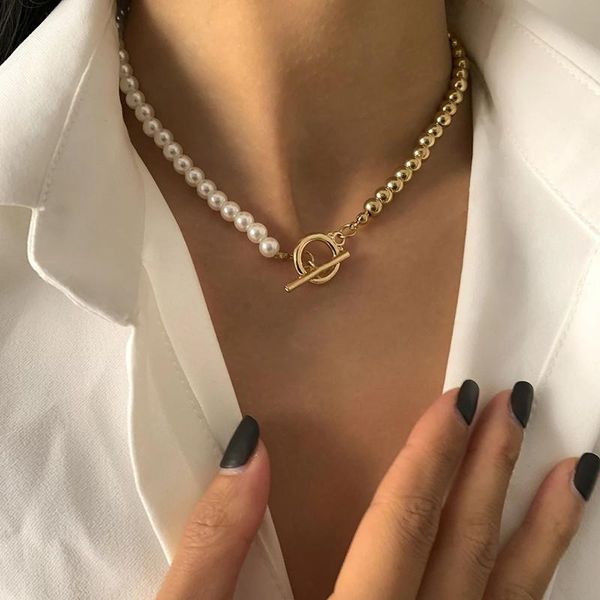 chokers 2021 fashion mix imitation pearl bead women necklace temperament toggle clasp circle choker necklaces for jewelry gift, Golden;silver
chokers 2021 fashion mix imitation pearl bead women necklace temperament toggle clasp circle choker necklaces for jewelry gift, Golden;silver