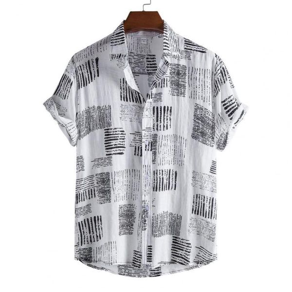 men's casual shirts short sleeve men shirt turn-down collar soft print loose summer skin-friendly buttons closure thin streerwear, White;black
men's casual shirts short sleeve men shirt turn-down collar soft print loose summer skin-friendly buttons closure thin streerwear, White;black