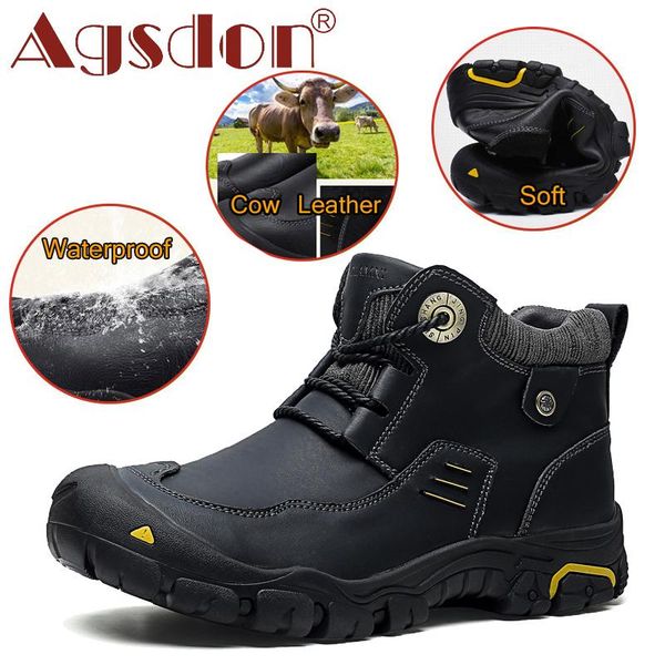 boots genuine cow leather ankle men outdoor waterproof non-slip mens casual hiking man zapatos hombre, Black
boots genuine cow leather ankle men outdoor waterproof non-slip mens casual hiking man zapatos hombre, Black