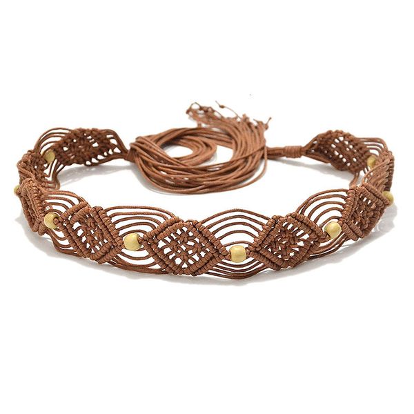 new pattern hand-made wax rope wooden bead woven waist chain ethnic style decorative belt, Black;brown
new pattern hand-made wax rope wooden bead woven waist chain ethnic style decorative belt, Black;brown
