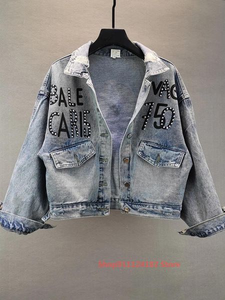 women's jackets denim short jacket tide autumn european station hong kong flavor loose and thin printed rhinestone top, Black;brown
women's jackets denim short jacket tide autumn european station hong kong flavor loose and thin printed rhinestone top, Black;brown
