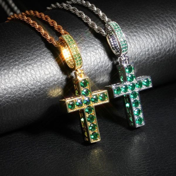 pendant necklaces men women zircon cross gold copper iced out cz double-sided necklace chain fashion hip hop jewelry, Silver
pendant necklaces men women zircon cross gold copper iced out cz double-sided necklace chain fashion hip hop jewelry, Silver