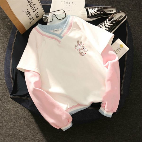 preppy 2021 harajuku style of cartoons embroidered women's winter new sweet korean loose schoolgirl sweatshirt kbra, Black
preppy 2021 harajuku style of cartoons embroidered women's winter new sweet korean loose schoolgirl sweatshirt kbra, Black
