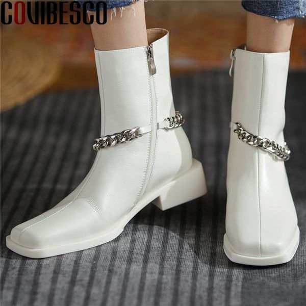boots covibesco concise fashion genuine leather women ankle autumn winter metal chain square toe low heels casual shoes woman, Black
boots covibesco concise fashion genuine leather women ankle autumn winter metal chain square toe low heels casual shoes woman, Black