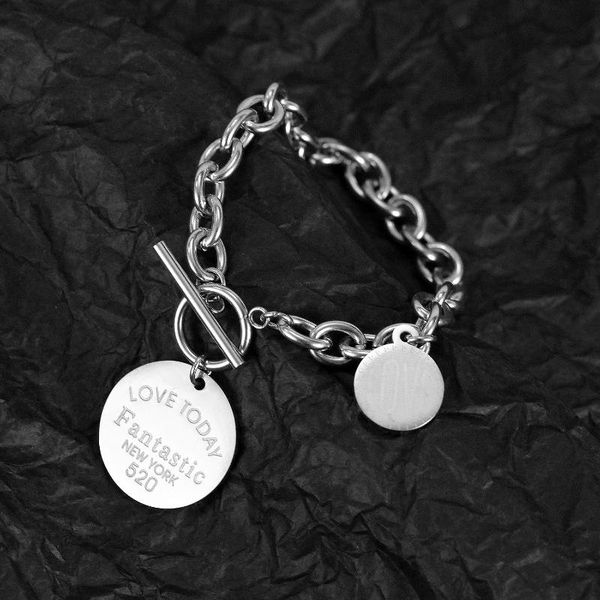 2 pieces bracelet trendy buckle coin charms bracelets stainless steel chain link bracelet for women men fashion jewelry d0016, Black
2 pieces bracelet trendy buckle coin charms bracelets stainless steel chain link bracelet for women men fashion jewelry d0016, Black
