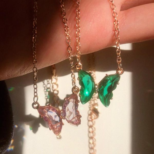 pendant necklaces sweet colorful butterfly for women crystal chain necklace korean fashion party jewelry gifts, Silver
pendant necklaces sweet colorful butterfly for women crystal chain necklace korean fashion party jewelry gifts, Silver