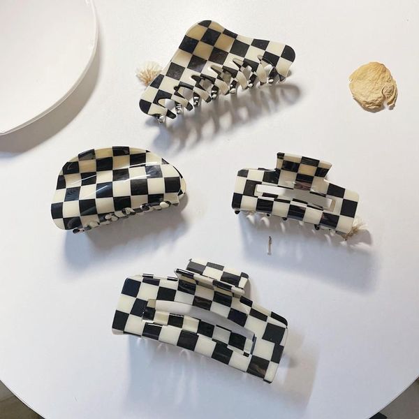 hair accessories elegant black white plaid grab clip large acetate crab for women girl style make
hair accessories elegant black white plaid grab clip large acetate crab for women girl style make