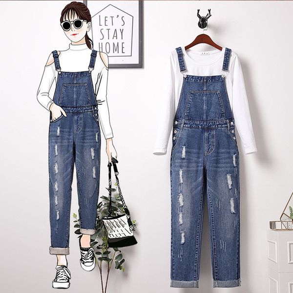 2021 new plus size 5xl retro washed straps denim jumpsuit with buckles pockets overalls high waist hole jeans suspenders jumpsuits ovka, Black;white
2021 new plus size 5xl retro washed straps denim jumpsuit with buckles pockets overalls high waist hole jeans suspenders jumpsuits ovka, Black;white