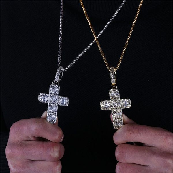 pendant necklaces luxury fully baguette zircon 18k gold plated cross christian faith for men hip hop rock punk chain jewelry, Silver
pendant necklaces luxury fully baguette zircon 18k gold plated cross christian faith for men hip hop rock punk chain jewelry, Silver