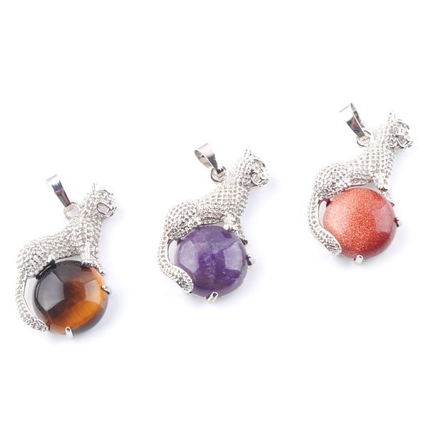wojiaer cute leopard stone pendants for round natural gem amethyst healing chain necklaces women jewelry gifts bn373, Silver
wojiaer cute leopard stone pendants for round natural gem amethyst healing chain necklaces women jewelry gifts bn373, Silver