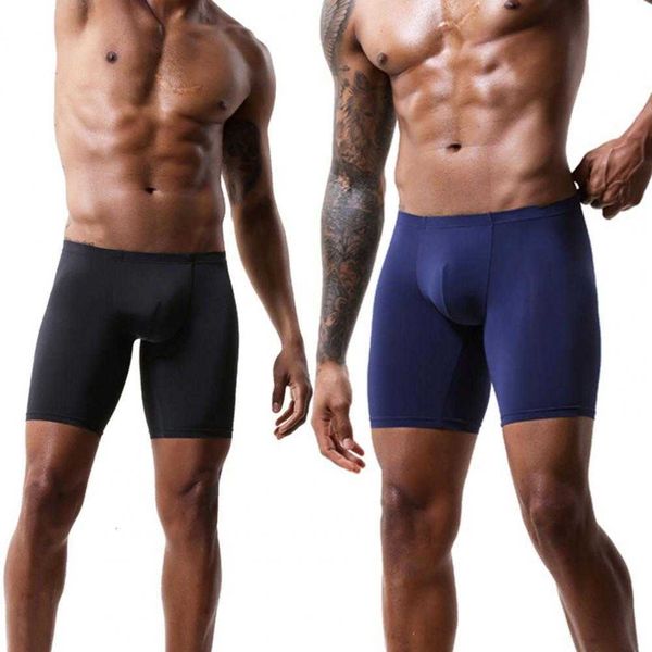 underpants underwear long leg breathable nylon men ice silk for home 529, Black;white