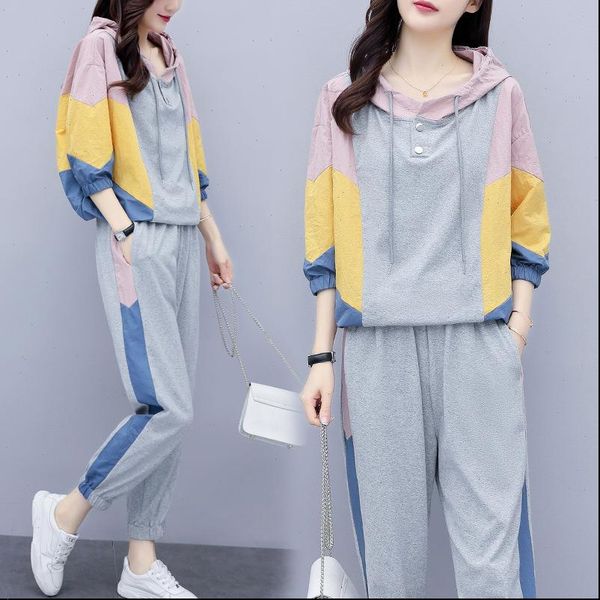 2021 new spring summer sports suit female korean version loose style tracksuit women leisure sweater two piece set, Gray
2021 new spring summer sports suit female korean version loose style tracksuit women leisure sweater two piece set, Gray