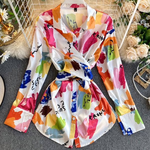 2021 spring turn-down collar long sleeve satin women casual single breasted irregular lace up bandage slim shirts female, Black;gray
2021 spring turn-down collar long sleeve satin women casual single breasted irregular lace up bandage slim shirts female, Black;gray