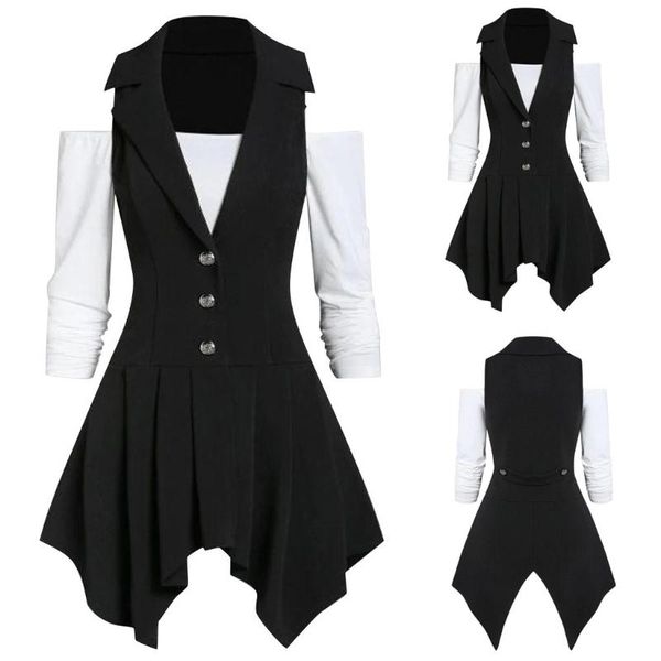 women's vests manteau femme winter coat women off the shoulder long sleeve with asymmetric solid vest jacket ropa mujer, Black;white
women's vests manteau femme winter coat women off the shoulder long sleeve with asymmetric solid vest jacket ropa mujer, Black;white
