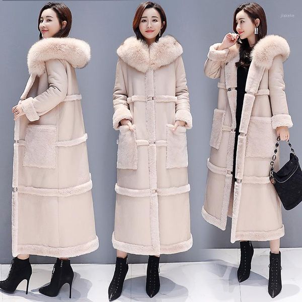womens long cotton-padded coat warm with lambswool hooded fur collar black apricot outwear lady clothing u431
womens long cotton-padded coat warm with lambswool hooded fur collar black apricot outwear lady clothing u431