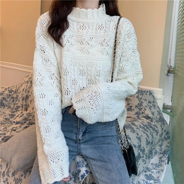 women's sweaters white hollowed out long sleeve female spring and autumn inner bottom shirt 2021 korean gentle style knitted sweater, White;black
women's sweaters white hollowed out long sleeve female spring and autumn inner bottom shirt 2021 korean gentle style knitted sweater, White;black