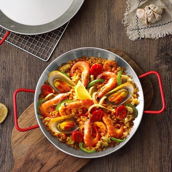 pans seafood frying pot stainless steel spanish double ear non-stick pan saucepan fruit plate container cooking tools
pans seafood frying pot stainless steel spanish double ear non-stick pan saucepan fruit plate container cooking tools