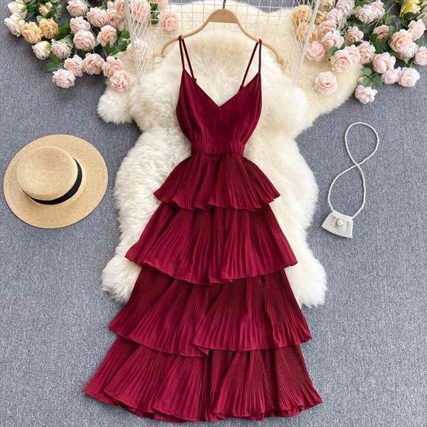 summer draped ruffle spaghetti strap women dress vacation beach vestidos female elegant high waist slim midi robe, Black;gray
summer draped ruffle spaghetti strap women dress vacation beach vestidos female elegant high waist slim midi robe, Black;gray