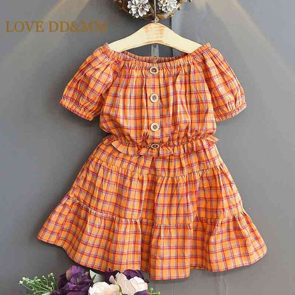 love dd&mm girls sets children's clothing cartoon button plaid short-sleeved t-shirts + plaid skirt suits for girl 210715, White
love dd&mm girls sets children's clothing cartoon button plaid short-sleeved t-shirts + plaid skirt suits for girl 210715, White