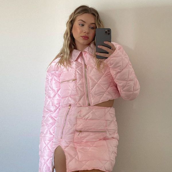 autumn pink padded high waist skirt womens split side zipper casual short skirt ladies bright fashion streetwear 2021, Black
autumn pink padded high waist skirt womens split side zipper casual short skirt ladies bright fashion streetwear 2021, Black