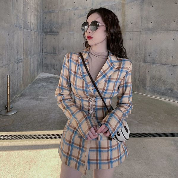 fashion vintage suit women girdle blazer dress spring autumn sheath for women dress plaid pocket jacket mini dress, Black;brown
fashion vintage suit women girdle blazer dress spring autumn sheath for women dress plaid pocket jacket mini dress, Black;brown