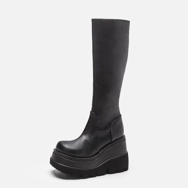 boots black women wedges thick bootom mid calf sock platform shoes 2021 autumn pu leather zip female
boots black women wedges thick bootom mid calf sock platform shoes 2021 autumn pu leather zip female