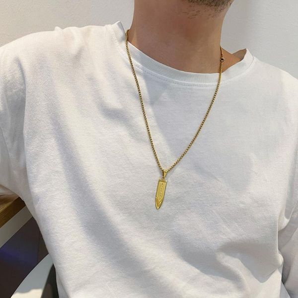 pendant necklaces necklace approved titanium steel gold men's letter trend, Silver
pendant necklaces necklace approved titanium steel gold men's letter trend, Silver