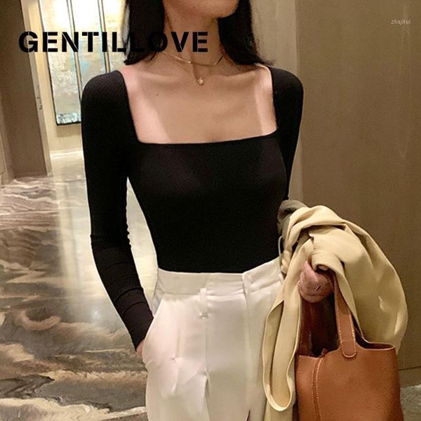 women's sweaters long sleeve square neck slim pullover elegant office lady knitting black vintage harajuku y2k jumpers women, White;black
women's sweaters long sleeve square neck slim pullover elegant office lady knitting black vintage harajuku y2k jumpers women, White;black