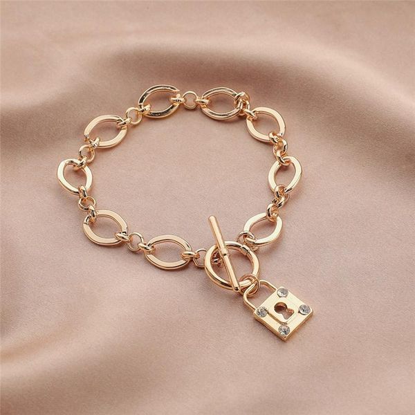 link, chain punk golden big thick bracelet for women simple geometric lock charm bracelets bangles trend jewelry gifts, Black
link, chain punk golden big thick bracelet for women simple geometric lock charm bracelets bangles trend jewelry gifts, Black