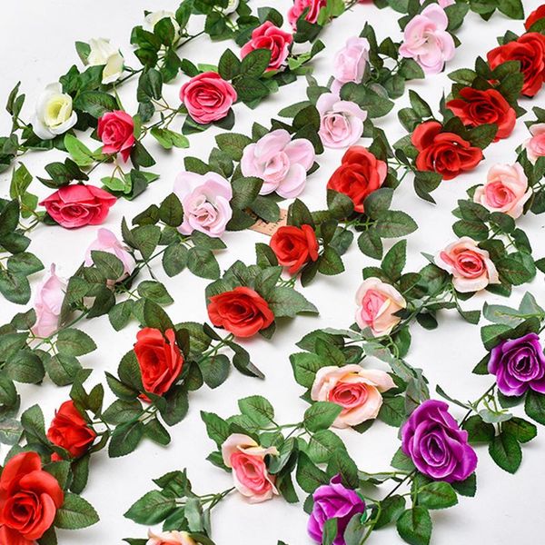 decorative flowers & wreaths 220cm artificial rose vine hanging string ivy wedding decoration home garden wall decor fake plant leaves flowe
decorative flowers & wreaths 220cm artificial rose vine hanging string ivy wedding decoration home garden wall decor fake plant leaves flowe