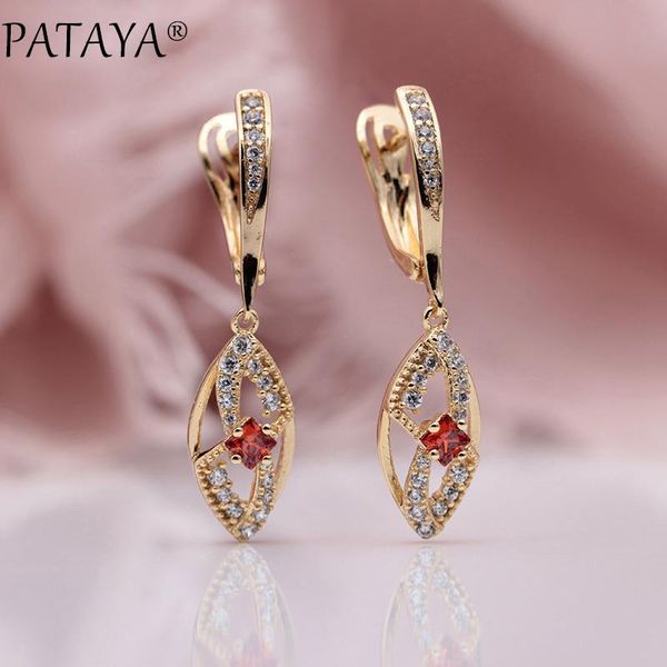 pataya new women wedding party fine jewelry 585 rose gold micro-wax inlay pomegranate red natural zircon long dangle earrings, Silver
pataya new women wedding party fine jewelry 585 rose gold micro-wax inlay pomegranate red natural zircon long dangle earrings, Silver