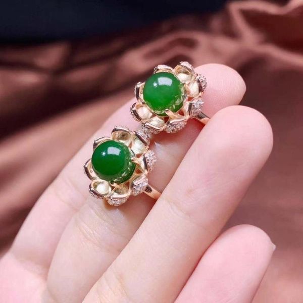 cluster rings real natural jade ring stone solid 925 silver woman fashion, Golden;silver
cluster rings real natural jade ring stone solid 925 silver woman fashion, Golden;silver