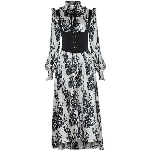 stand-up collar tie ruffled lantern long sleeve waist seal waist-controlled large hem two-piece printed dress 2021 early autumn, Black;gray
stand-up collar tie ruffled lantern long sleeve waist seal waist-controlled large hem two-piece printed dress 2021 early autumn, Black;gray