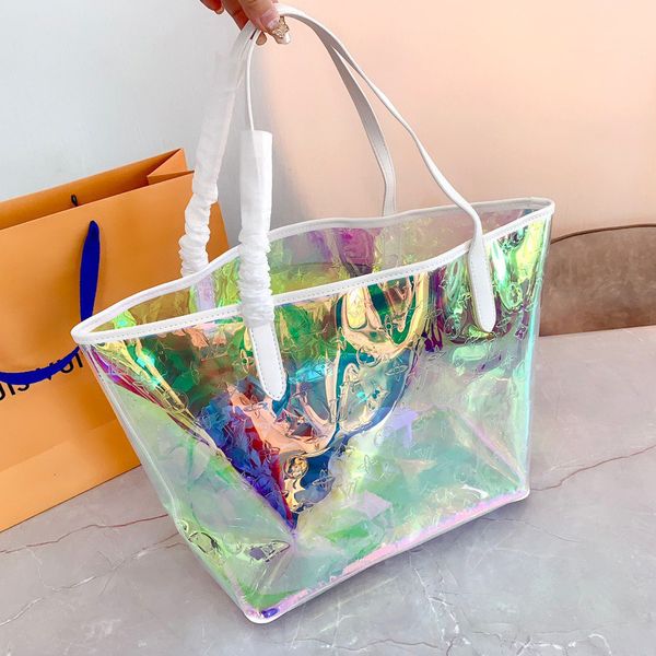 design s ins fashion laser colorful hand transparent shopping gift single shoulder bag
design s ins fashion laser colorful hand transparent shopping gift single shoulder bag