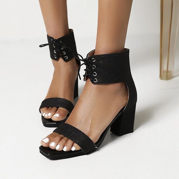 sandals street style summer cool fashion sequins ankle lace-up gold silver purple black high heeled chunky heels women's shoes
sandals street style summer cool fashion sequins ankle lace-up gold silver purple black high heeled chunky heels women's shoes
