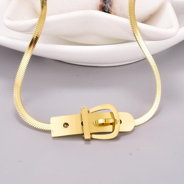 pendant necklaces 316l stainless steel belt buckle snake bone bracelet choker neck chain necklace no fade, Silver
pendant necklaces 316l stainless steel belt buckle snake bone bracelet choker neck chain necklace no fade, Silver