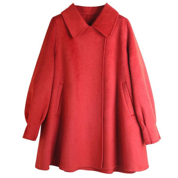 women's wool & blends 2021 autumn and winter double-sided solid color straight tube doll collar fashion high-end hand-sewn jacket women, Black
women's wool & blends 2021 autumn and winter double-sided solid color straight tube doll collar fashion high-end hand-sewn jacket women, Black