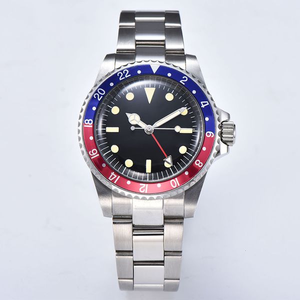 automatic 1960 retro goes watch men mechanical 39.5mm black sterile iron plate blue red aluminium bezel lighter reverse f20, Slivery;brown
automatic 1960 retro goes watch men mechanical 39.5mm black sterile iron plate blue red aluminium bezel lighter reverse f20, Slivery;brown