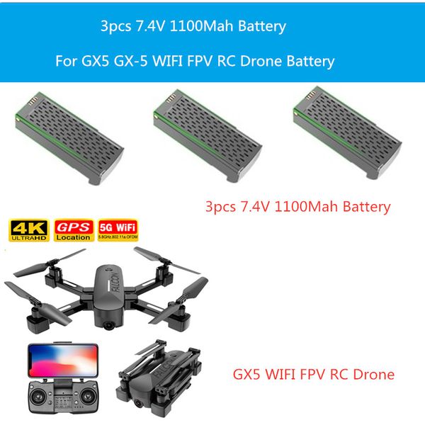 2pcs or 3pcs 7.4v 1100mah battery for gx5 gx-5 wifi fpv rc drone gx5 k2 accessories and battery
2pcs or 3pcs 7.4v 1100mah battery for gx5 gx-5 wifi fpv rc drone gx5 k2 accessories and battery