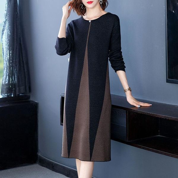 casual dresses 2021 autumn winter women o-neck knitted dress lady loose sweater vestido female solid long sleeve n134, Black;gray
casual dresses 2021 autumn winter women o-neck knitted dress lady loose sweater vestido female solid long sleeve n134, Black;gray