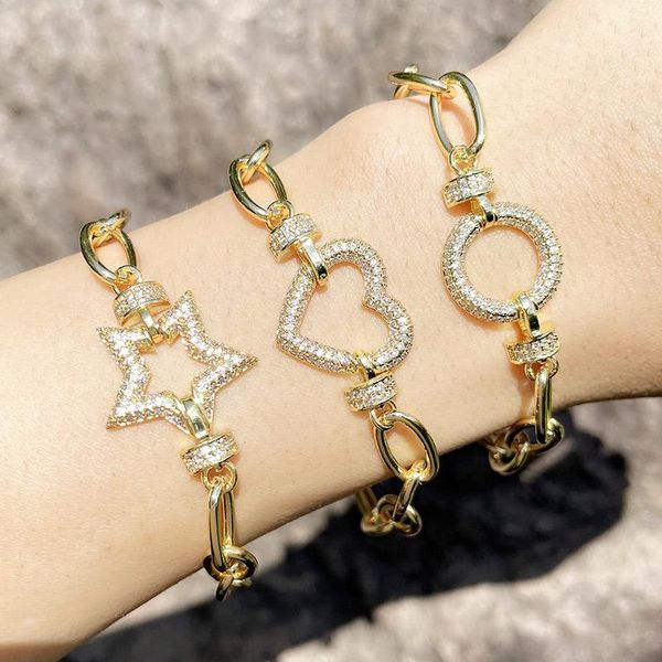 charm bracelets flola gold curb link chain star heart for women white stone round bangle bracelet wholesale punk jewelry gifts brtd30, Golden;silver
charm bracelets flola gold curb link chain star heart for women white stone round bangle bracelet wholesale punk jewelry gifts brtd30, Golden;silver