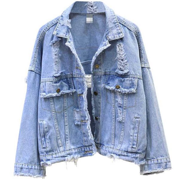 women's jackets spring autumn plus size denim jacket woman ladies loose hole fashion jean coats and, Black;brown
women's jackets spring autumn plus size denim jacket woman ladies loose hole fashion jean coats and, Black;brown